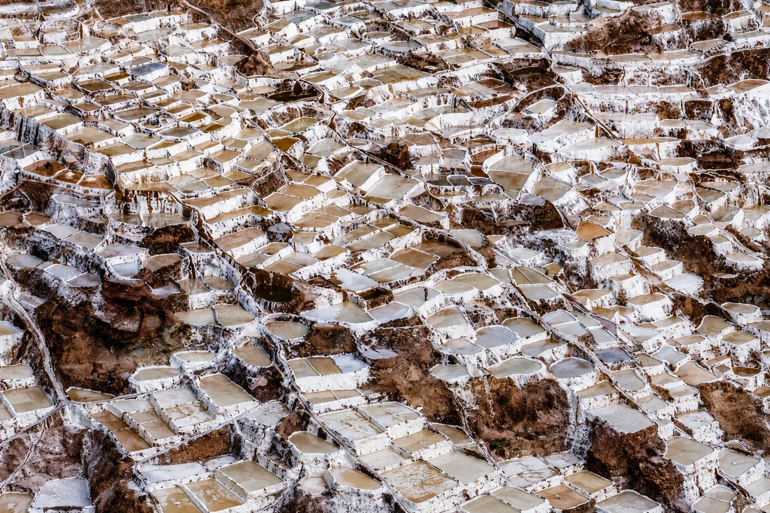 The Maras salt pans stepped down the hillside