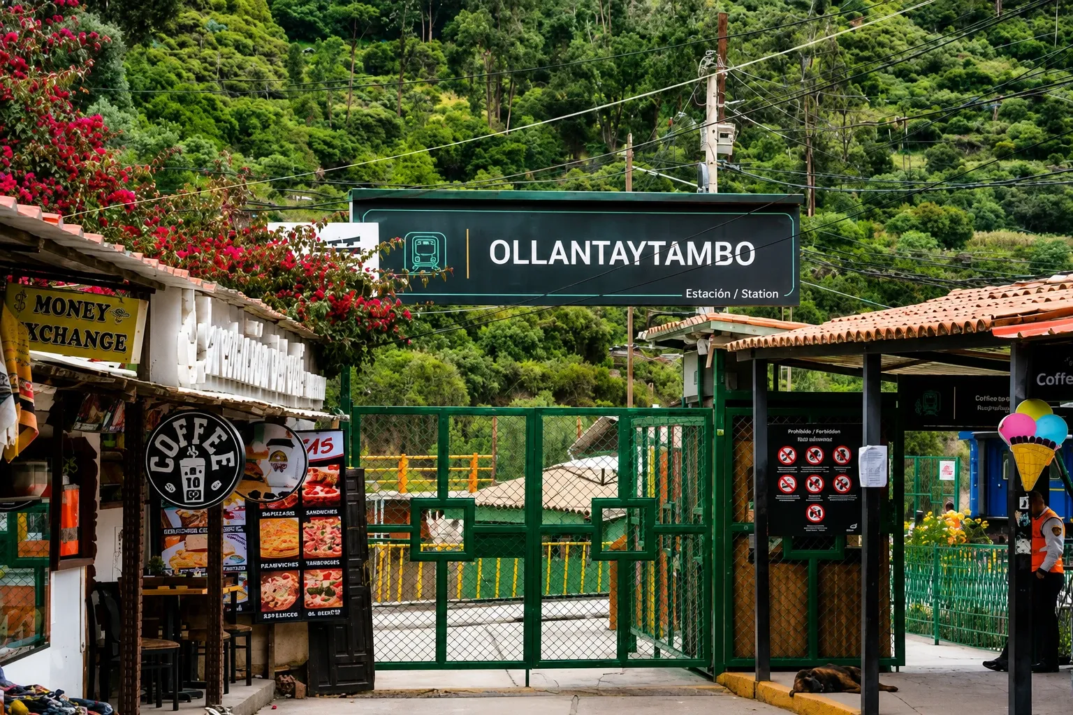 The entrance to Ollantaytambo railway station
