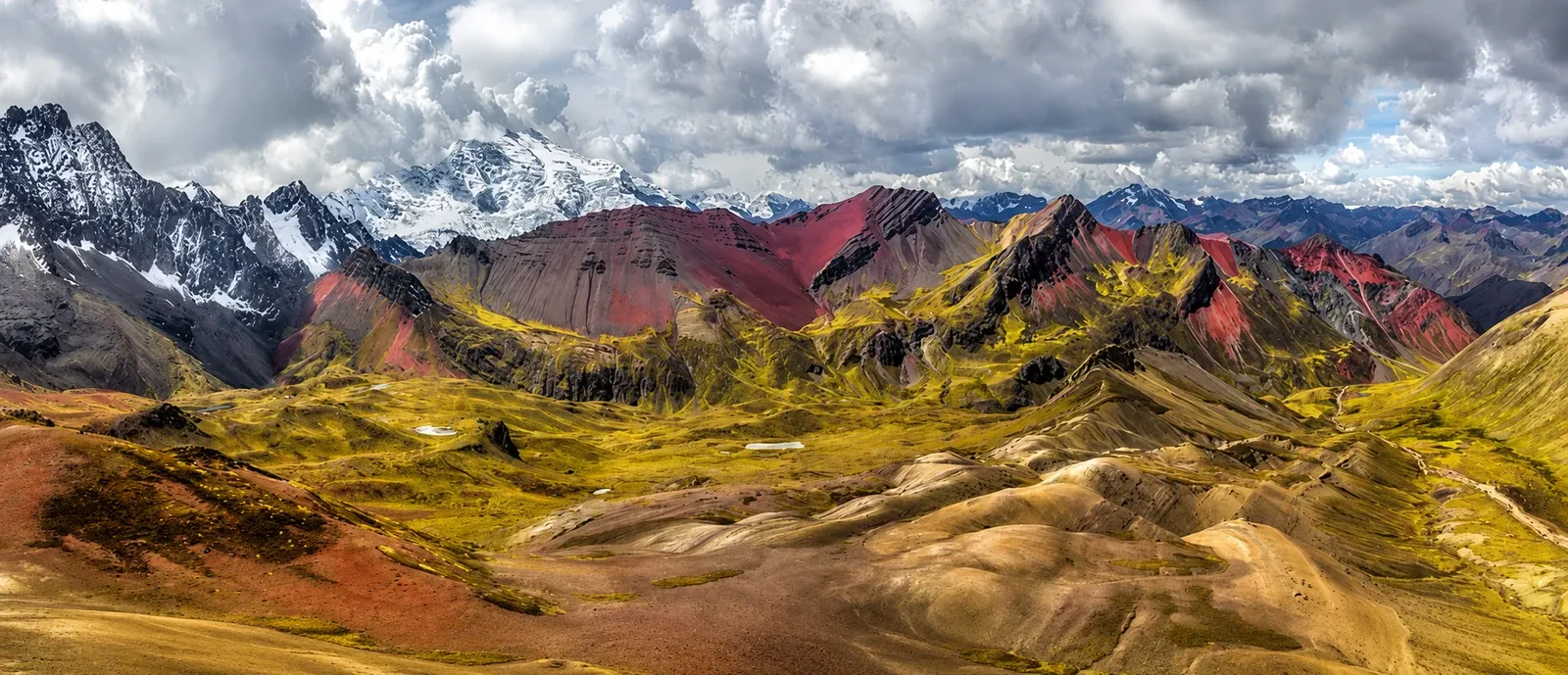 A panorama of the coloured hills of Palcoyo