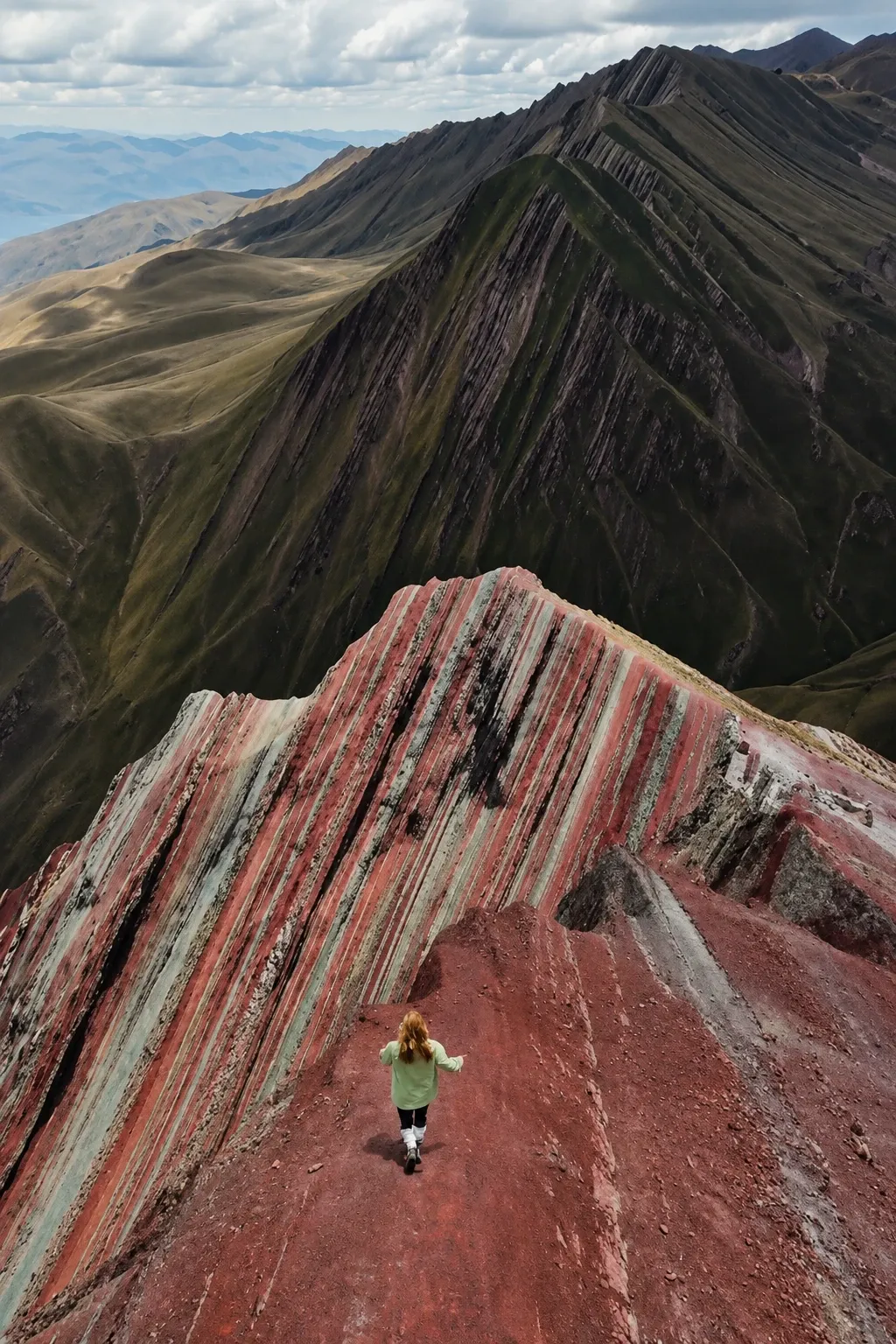 A walker on the striped crest of Pallay Punchu