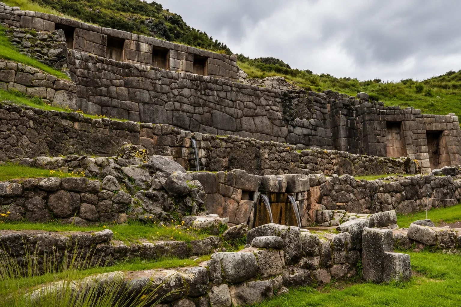 The fountains and niched walls of Tambomachay