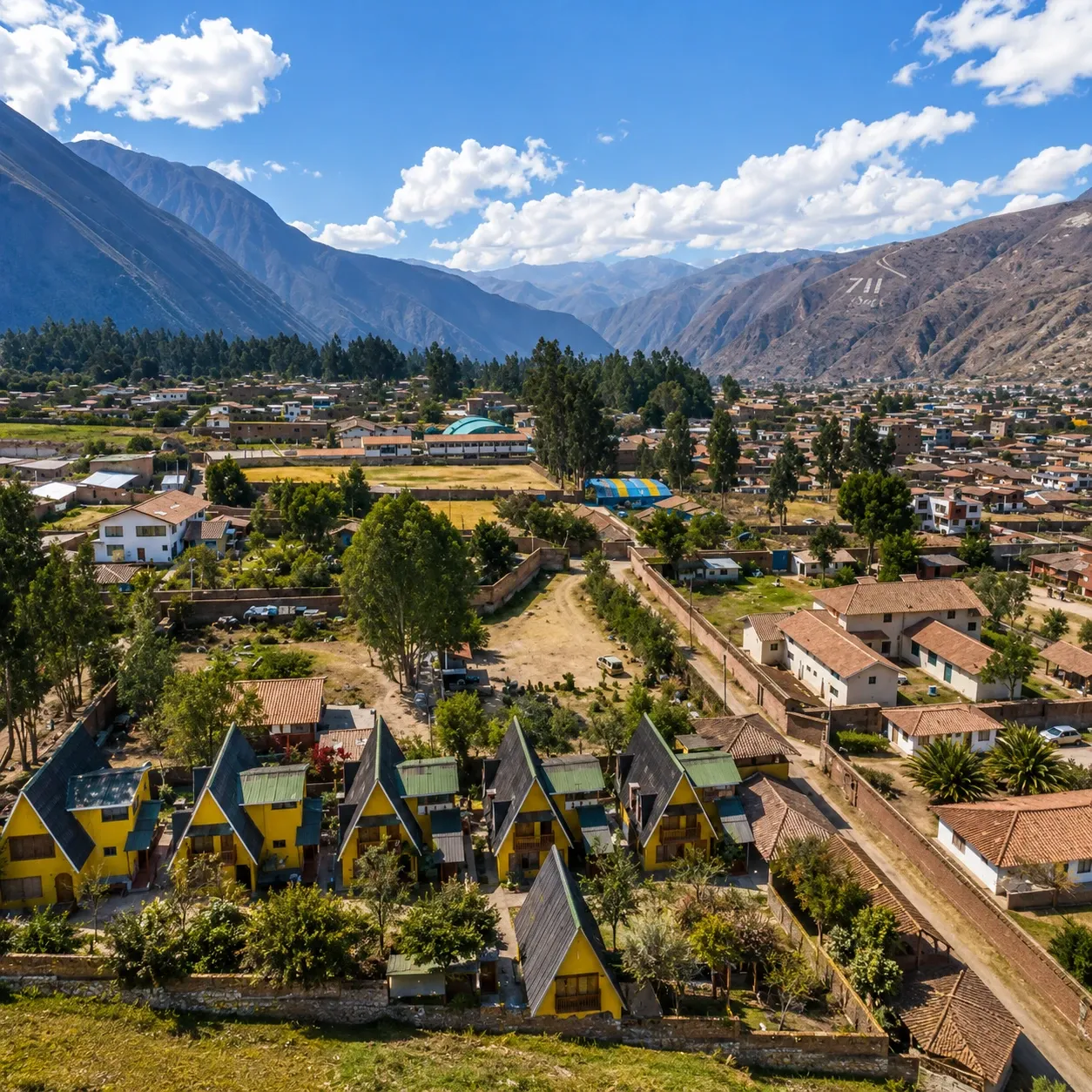 Rooftops and gardens in the Sacred Valley
